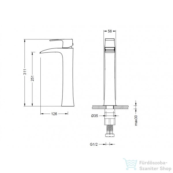 Arezzo design wakefield cascade magasÃtott mosdó csaptelep ar 7002 ...